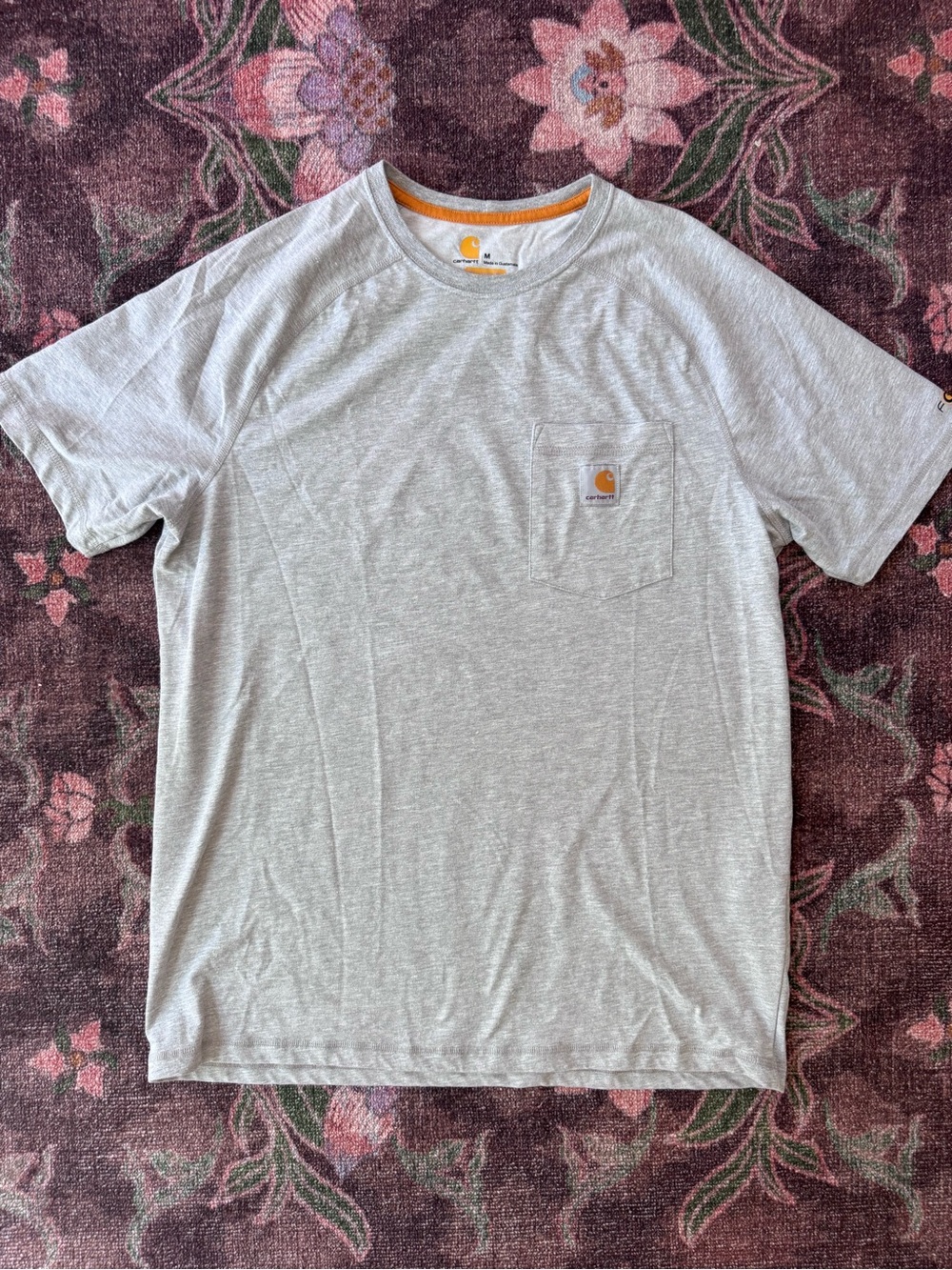 Carhartt Men’s Classic Heather Gray Pocket T-Shirt Force Relaxed Fit - Medium